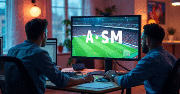 Espace de travail moderne avec logo ASM ClermontFerrand
