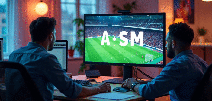 Espace de travail moderne avec logo ASM ClermontFerrand