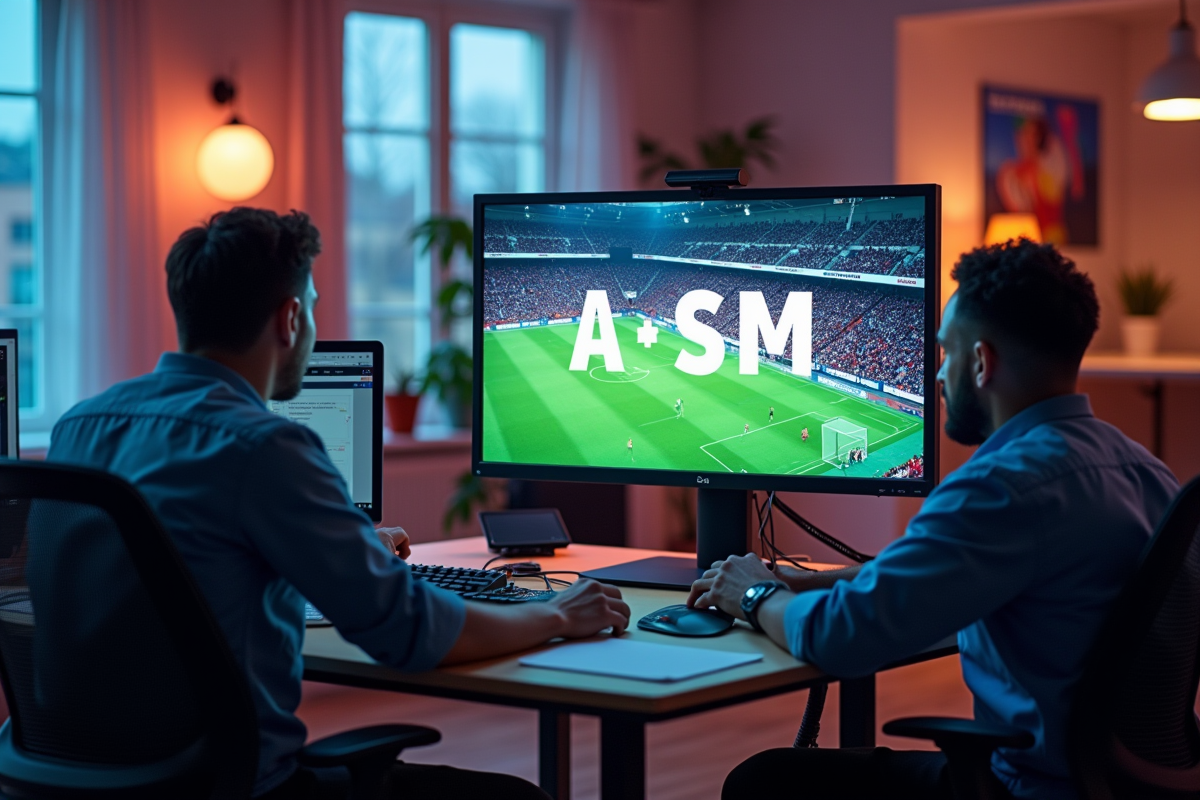 Espace de travail moderne avec logo ASM ClermontFerrand