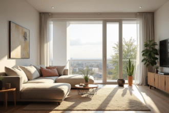 Intérieur d'un appartement moderne lumineux avec décoration minimaliste