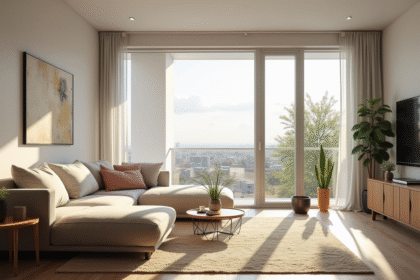 Intérieur d'un appartement moderne lumineux avec décoration minimaliste