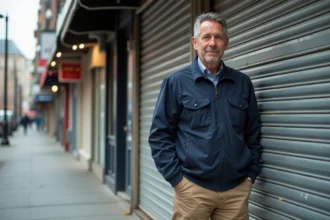Rideau métallique renforcé protégeant un commerce contre les intrusions