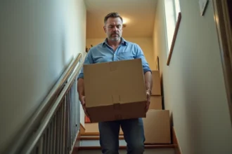 Cartons empilés prêts pour un déménagement vers une nouvelle vie