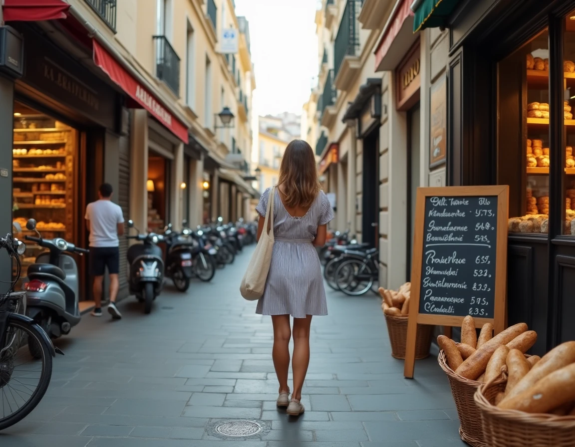 Vue large de la Rue d'Angleterre à Nice avec commerces locaux et ambiance de quartier animé